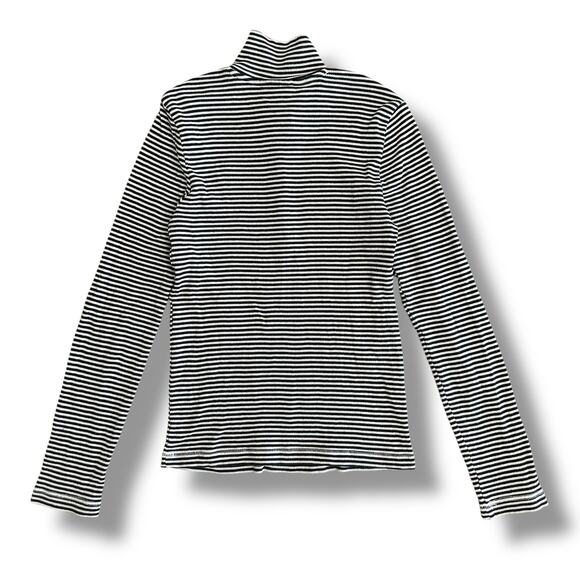 Ralph Lauren‎ Polo Jeans Co M Striped Mock Neck Snap Henley Long Sleeve Top - Picture 5 of 8